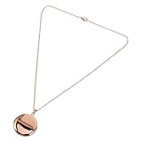 Beaupretty Collar Medallón Redondo de Acero Inoxidable Pulido Espejo, Colgante para Foto de 27 Mm Rosa Dorado, Pequeño Relicario de Imagen para Mujer, Joyería Versátil para Uso Diario