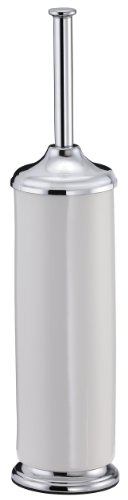 Opera- Freestanding Chrome/White Toilet Brush and Holder By Showerdrape