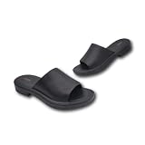 Amix ChicTank Elegante zomerschoenen voor dames, van rubber, sandalen voor thuis, zee, strand, douche, zwembad, platform met sleehak, zomer, Zwart, 37 EU