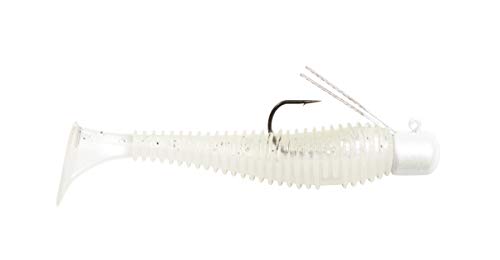 Lunkerhunt Pre-Rigged Finesse Swimbait, White Ice â€“ Soft Bait Fishing Lure with Realistic Design, Weedless Mushroom Head Jig, Weighs Â¼ oz, 3â€ Length