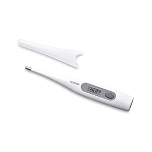 Citizen CTA303 digitale thermometer, waterbestendig, antibacterieel omhulsel met koortsalarm, nauwkeurige en snelle metingen voor volwassenen en kinderen, wit