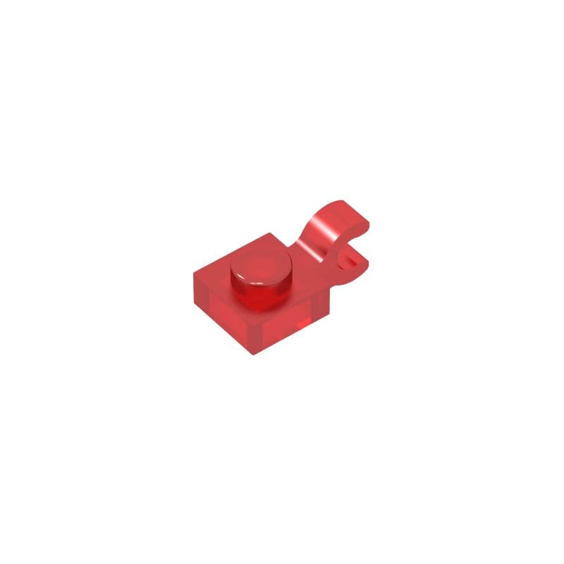 Gobricks 6019 Hinge Plate Plate Special 1x1 with Clip Horizontal [Thick U Clip] 50 Pieces GDS-813 Compatible with Lego Building Blocks Color:Trans Red — image 1