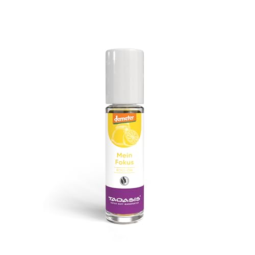 TAOASIS Mein Fokus Roll-On 10 ml Aromatherapie mit ätherischen Ölen aus Lavendel Orange & Zitrone Bio-Duftroller für Konzentration & mentale Klarheit