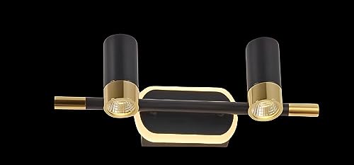 FILLISKA® 3 in 1 Double Wall spot/Picture/Display/Mirror Light with Adjustable Head and Colour Changing Function (BlackGold-085)