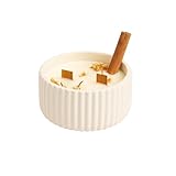 Atuvela – Vela Aromática Canela y Jazmín de Cera de Soja | Mecha de Madera de Haya | Vela Artesanal Hecha en España | Aroma Floral Especiado para Relajarse y Decorar