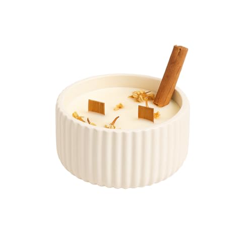 Atuvela – Vela Artesanal de Cera de Soja con Mecha de Madera | Aroma Canela y Jazmín | Hecha a Mano en España | Vela Perfumada para Hogar y Regalo