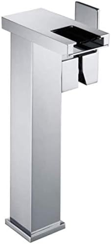 Rubinetti da Cucina Rubinetti Stile Quadrato Rubinetto da Bagno in Ottone Cromato Rubinetti a Cascata Rubinetto monoforo per Acqua Calda e Fredda Rubinetto per lavabo Miscelatori