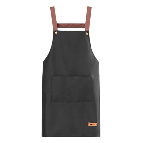 GXGM Delantal de Cocina para Hombre - Esencial para los Amantes de la Cocina - Negro