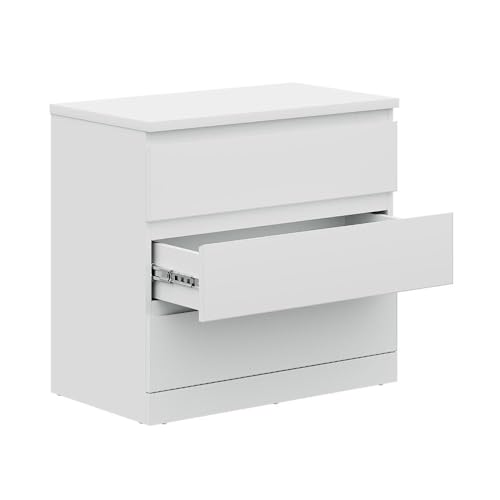 Image of Wakefit Engineered Wood Chest of Drawer | 1 Year Warranty | 3 Drawer Storage Organizer for Bed & Living Room | Centaur - Frosty White