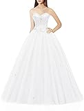 Likedpage Women's Sweetheart Ball Gown Tulle Quinceanera Dresses Prom Dress (US10, Ivory) … …