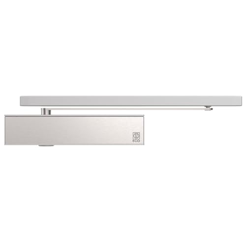 TS 61 G (EN 3-6) Chiudiporta con GS-H RAL 9016 ECO bianco e con guida scorrevole e piastra di montaggio H; EN 1154 DIN 18040; larghezza massima della porta: 1.400 mm