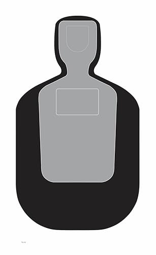 TQ-19 Shooting Paper Target, Law Enforcement Training & Qualification, Paper Practice Targets for Pistol & Handgun Training (Black, 100 Target Pack)