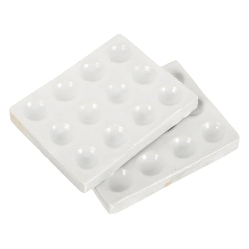 HAWILLOSCH 2 Pcs Ceramic Reaction Plate Spot Plates Laboratory Testing Supplies Chemical Testing Reaction Plate Porcelain Spot Plate Laboratory Notebooks Spot Reaction Plate Ceramics