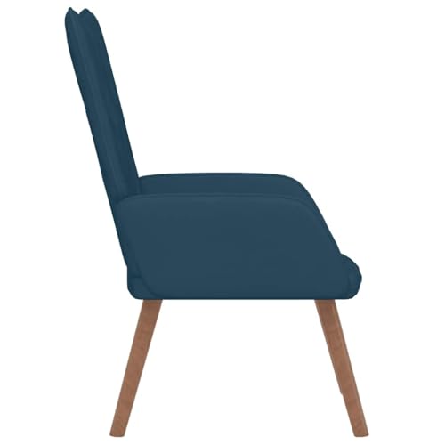 vidaXL Silla de Relajación Asiento Sillón Salón Sala de Estar Escritorio Estudio Oficina Muebles Mobiliario Decoración de Terciopelo Azul - imagen 6