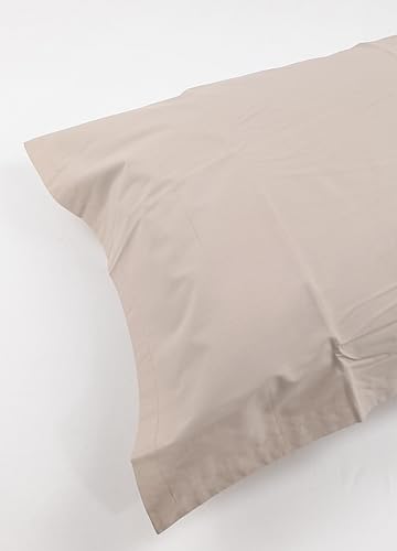 Fazzini Par de fundas de almohada con 4 volantes de puro percal de algodón 200 TC altísima calidad Art. Arianna 52 x 82 cm (Sasso 4)