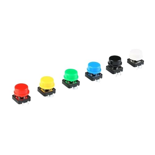 Interrupteur momentané 4 broches avec capuchon 6 couleurs pour prototypage PCB