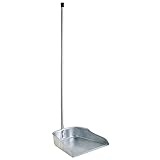 Realizado en metal. ORYX 5100118 Recogedor Galvanizado con Mango 77 cm, Multicolor
