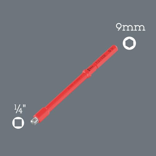 Wera 05006642001 Kraftform Kompakt A VDE 712 i Adapterklinge, isoliert, für 1/4 Steckschlüsseleinsätze, 1/4 x 154 mm