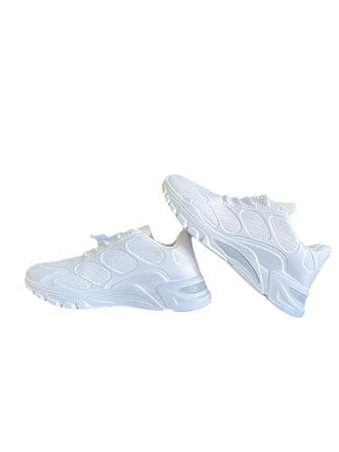 SARBAZ Men Walking and Running Non Slip Shoes, Lightweight Gym Sneakers, Breathable Workout Sneakers, Comfortable and Versatile Shoes White