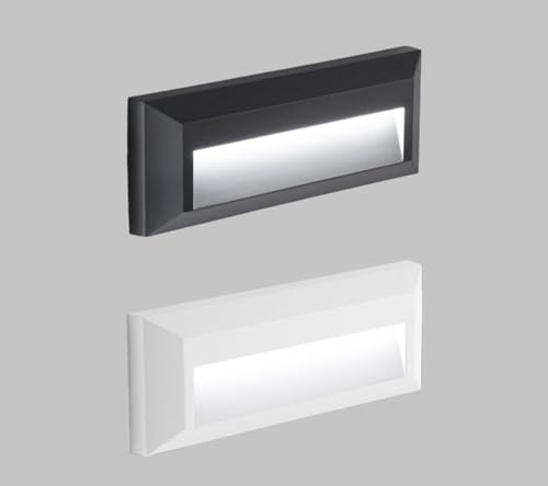 Segnapasso led 2w 4000k da parete per esterno ip65 rettangolare n°2 cover antracite bianco protezione anti salsedine