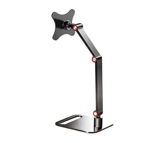 VLALAMNO Soporte de monitor portátil de aleación de aluminio, brazo largo, distancia de orificio ajustable for escritorio, adecuado for pantalla de 17,3 pulgadas, soporte plegable