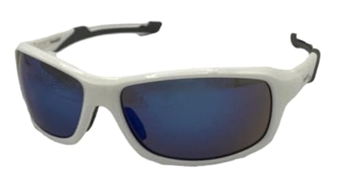 Timberland Sunglass Mens White Plastic Wrap, Blue Lens TB7275. 21B