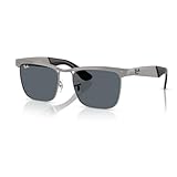 Ray-Ban RB3875 Wayfarer Deluxe 029/R5 56MM Sandblasted Gunmetal on Gunmetal/Crystal Lens Blue Square Sunglasses for Men for Women +Bundle with Accessory Eyewear Kit