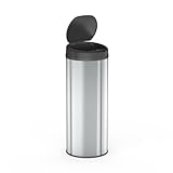 FLINQ PEAK 50L Smart Sensor Mülleimer - Automatischer Kuche Mülleimer mit Sensor - Moderner Abfalleimer 50L - Küchenmülleimer Groß - Silber