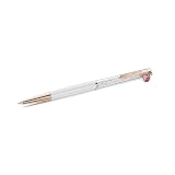Swarovski Stylo à bille Crystalline, Coccinelle, Blanc, Laqué rouge, placage de ton or rose