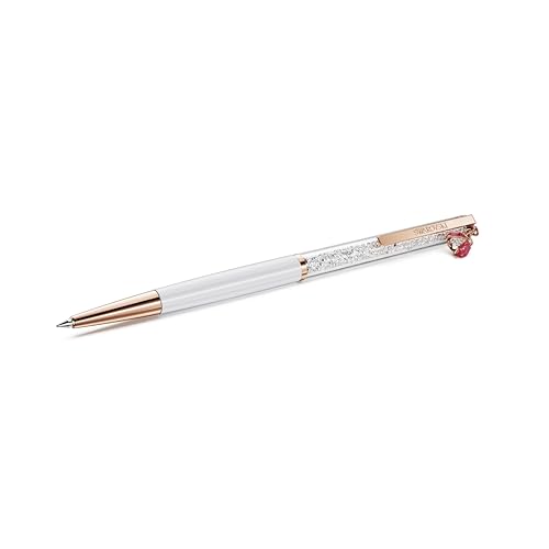 Swarovski Crystalline Ballpoint Pen, Ladybug, White, Red Lacquered, Rose Gold-Tone Plated
