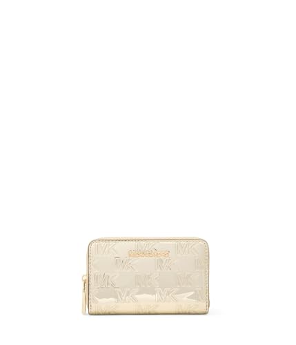 Image of Michael Kors Womens, Jet Set Small Zip Around Card Case, Pale Gold, One Size
