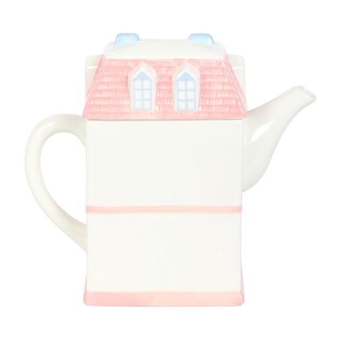 Théière en forme de maison pastel en céramique pour le thé - 4
