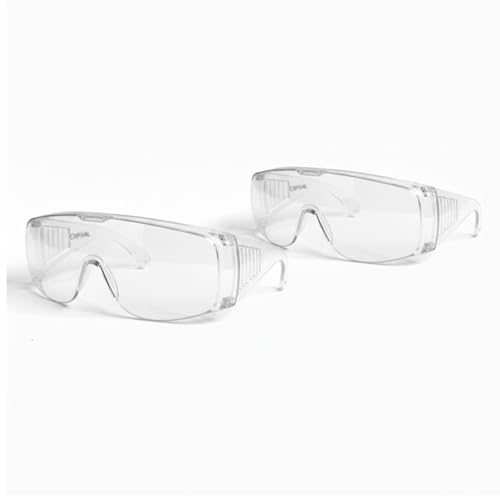 Pack de 2 Gafas de Protección para Trabajo Industrial y Laboratorio, Seguridad Ocular Profesional Antisalpicaduras, Uso en Química y Taller, Gafas Transparentes