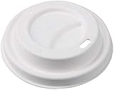 DeinPack Bagasse Coffee to Go Deckel für Trinkbecher Ø 80mm I 1000 Deckel für Pappbecher aus Zuckerrohr 100% biologisch abbaubar, kompostierbar, recycelbar I Trinkloch Becherdeckel flach weiß