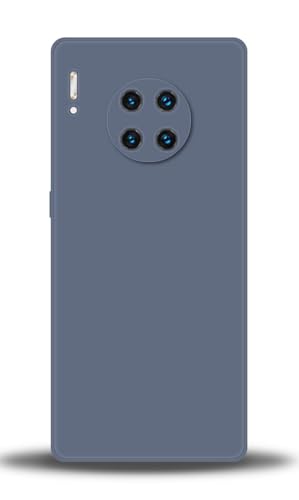 WUACYEAMING Compatible with Huawei Mate 30 Pro Case,with Camera Lens Protector Ultra Slim Liquid Silicone Cover Anti-Scratch Shockproof Case-Grey