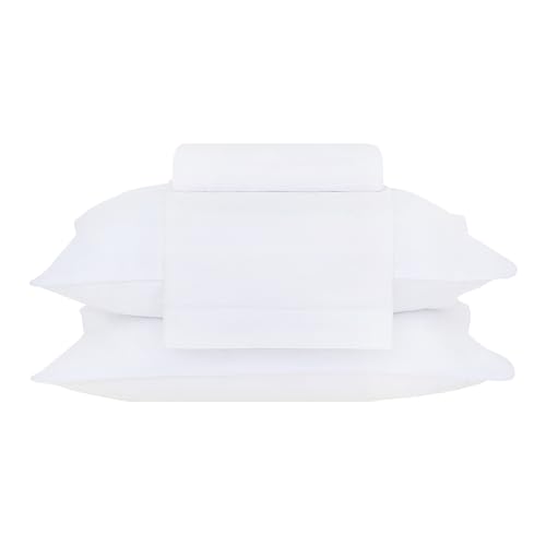 Buddemeyer Jogo de Cama Casal Percal 180 Fios Basic Percalle 100% Algodão Penteado Branco 4 peças