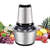 Stainless Steel Electric Meat Grinders with Bowl for Kitchen Food Chopper, Meat, Vegetables, Onion Slicer Dicer, Fruit and Nuts Blender