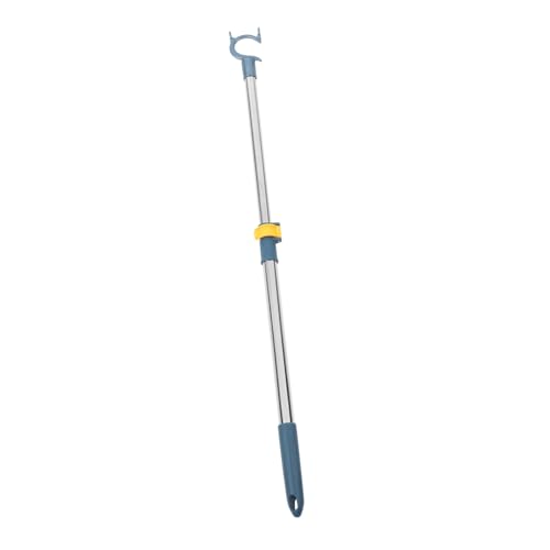 Garneck Bastone per Stendibiancheria Allungabile in Acciaio Blocco, Asta per Armadio Regolabile 53-78 CM, Bastone Retrattile per Abiti Blu, Supporto per Appendiabiti Domestico