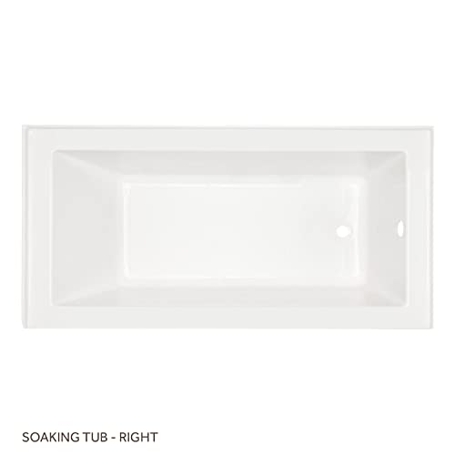 Signature Hardware 447040 Sitka 60" Three Wall Alcove Acrylic Soaking Tub With Pre-Drilled Overflow Hole #TOP3