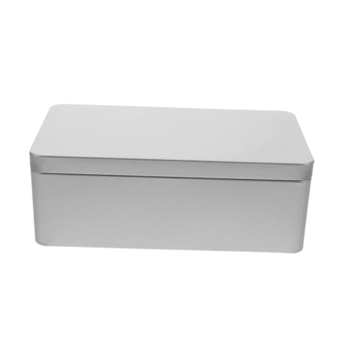 Operitacx Metallbox Mit Deckel Eckig 2 Stück Weißblech Aufbewahrungsbehälter 9.5X4.3X2.6 Zoll Ideal Für Küche Haushalt Tee Keks Dosen Kleine...