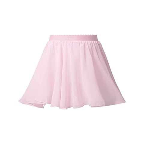 Alvivi Falda Corta de Danza Ballet para Niña Falda Gasa de Danza Moderna Falda de Maillot Baillot Disfraz Bailarina Niña 3-16 años A Rosa 3-4 años Cover