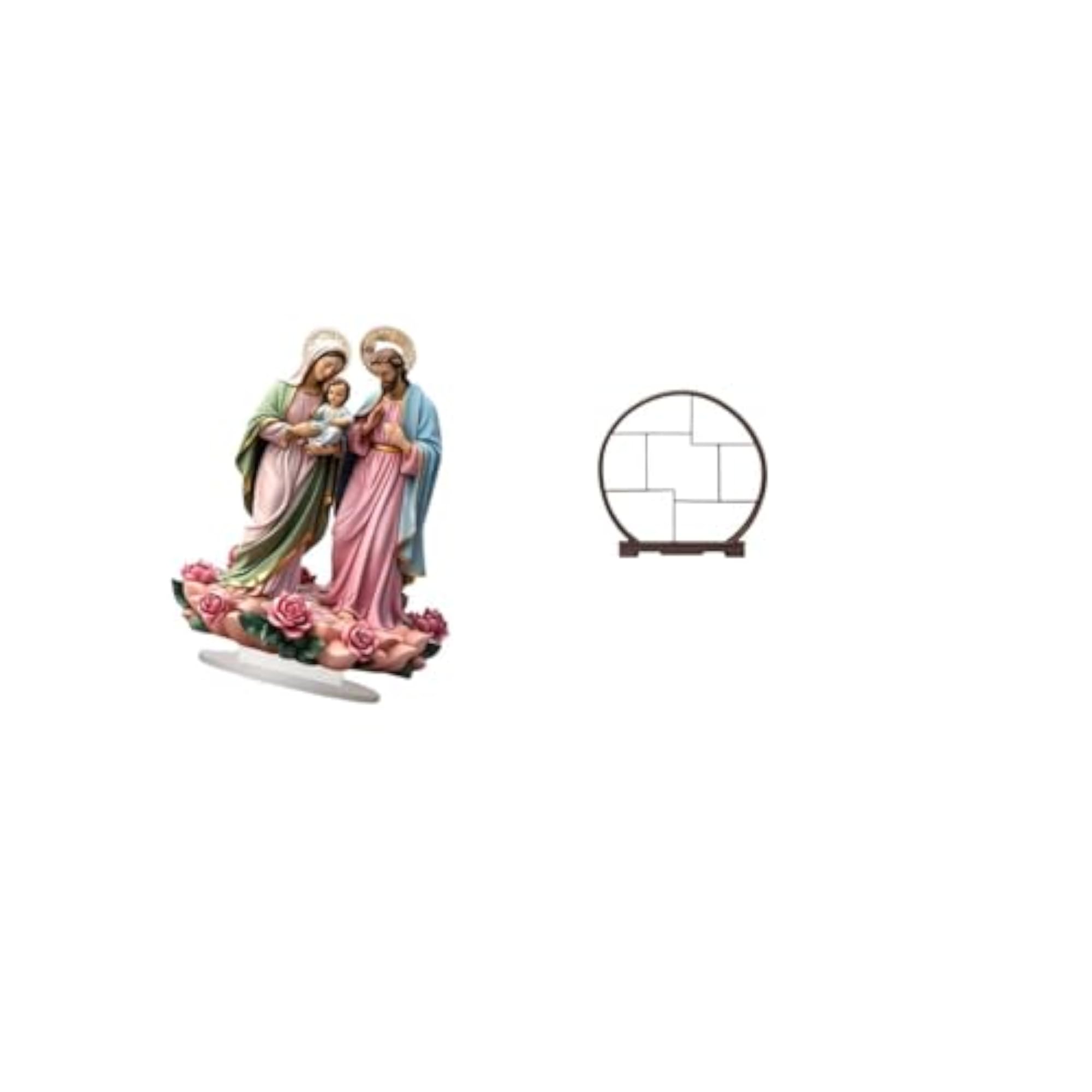 Acrylic Tabletop Ornament and Wood Display Stand for Home Decor