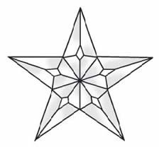 Stained Glass Supplies 1-5 Piece Large Texas Star Bevel Cluster Ec227