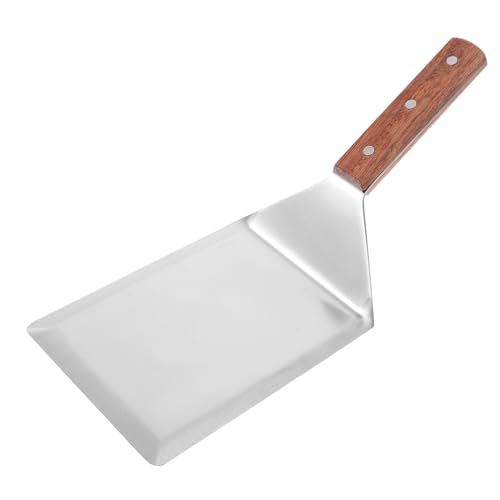 HEALEEP Espátula Multifunción de Cocina Inoxidable con Mango de Madera Pala para Sartén y Barbacoa Resistente y Fácil de Limpiar Utensilio Doméstico Versátil para Asar y Freír