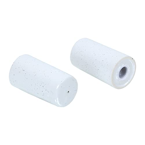 Image of Indian Handcrafted Ceramic Salt and Pepper Shaker /Dispenser Set with Perfect Pour Holes for Kitchen Dining Table Picnic Office Restaurant Hotel (Set of 2) White Mat