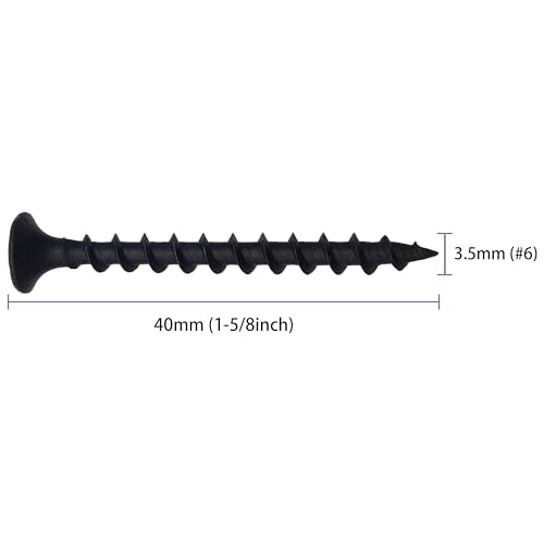 image for JEGONFRI 150pcs #6 × 1-5/8 inchs High Hardness Drywall Screws, Black,