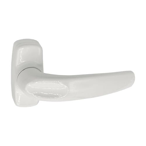 MICEL - 68270 - Juego de manilla para puerta de aluminio de interior o exterior, modelo 6842, 1 taladro, acabado blanco, 120x68x50 mm