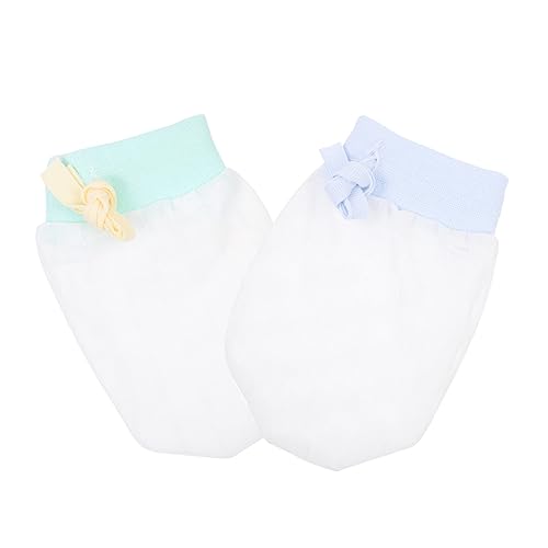 WESIEVYA 2 Pares Guantes para arañazos faciales bebé artículos Mittens para bebé manoplas de algodón para recién nacidos bebés guantes de seda de hielo sin rasguños guante recién nacido