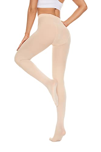 Image of DUCMODA Womens 80 Denier Opaque Tights, Women's Soft Solid Color Footed Pantyhose, High Waist Stocking with 30+ Colors