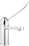 Miscelatore lavabo con leva clinica in ottone finitura cromo - Rober